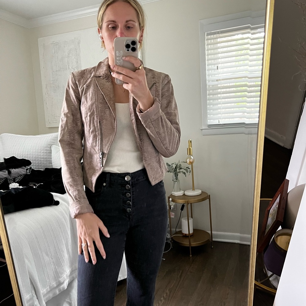Tan faux snakeskin jacket
